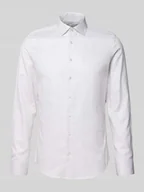 Koszule męskie - Koszula biznesowa o kroju slim fit z bawełny z kołnierzykiem typu kent - miniaturka - grafika 1