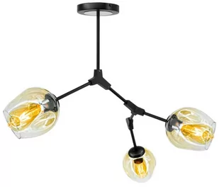 MLAMP Modernistyczna LAMPA sufitowa ELM1962/3 BLACK-21QG MLAMP loftowa OPRAWA plafon szklany chemistry czarny mosiądz ELM1962/3 BLACK-21QG - Lampy sufitowe - miniaturka - grafika 1