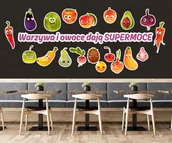 Pomoce naukowe - Naklejka: Warzywa i owoce dają supermoce - miniaturka - grafika 1