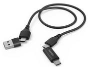 Kable - HAMA 4w1 Typ-C, micro-USB, USB-A Czarny | Darmowa dostawa - miniaturka - grafika 1