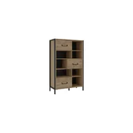Regały - Regał HUDR424-M524 Oriental Tree Forte Dąb Bartex, Czarny - miniaturka - grafika 1