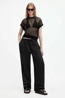 Spodnie damskie - AllSaints spodnie lniane JADE LINEN TROUSER kolor czarny proste high waist W028TA - miniaturka - grafika 1