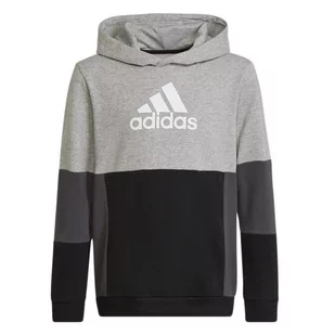 Bluza adidas Colourblock Hoodie HN8563 - czarno-szara - Adidas - Bluzy sportowe damskie - miniaturka - grafika 1