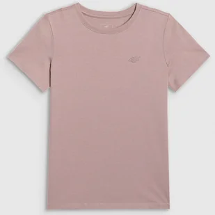 Koszulka Dziewczęca 4F T-shirt Bawełna Beżowy 4FJWAW25TTSHF2397 Beżowy 140 - Koszulki dla dziewczynek - miniaturka - grafika 1