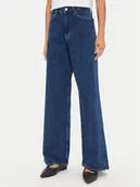 Spodnie damskie - Calvin Klein Jeansy K20K207598 Niebieski Wide Leg - miniaturka - grafika 1