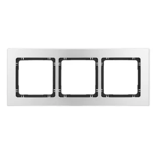 Karlik Ramka potrójna Deco metal - aluminium szczotkowane, czarny - Klawisze i ramki - miniaturka - grafika 1