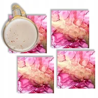 Gadżety dla niej i dla niego - Zestaw Podkładki Szklane pod Kubek 4 Szt Mix Wzory - miniaturka - grafika 1