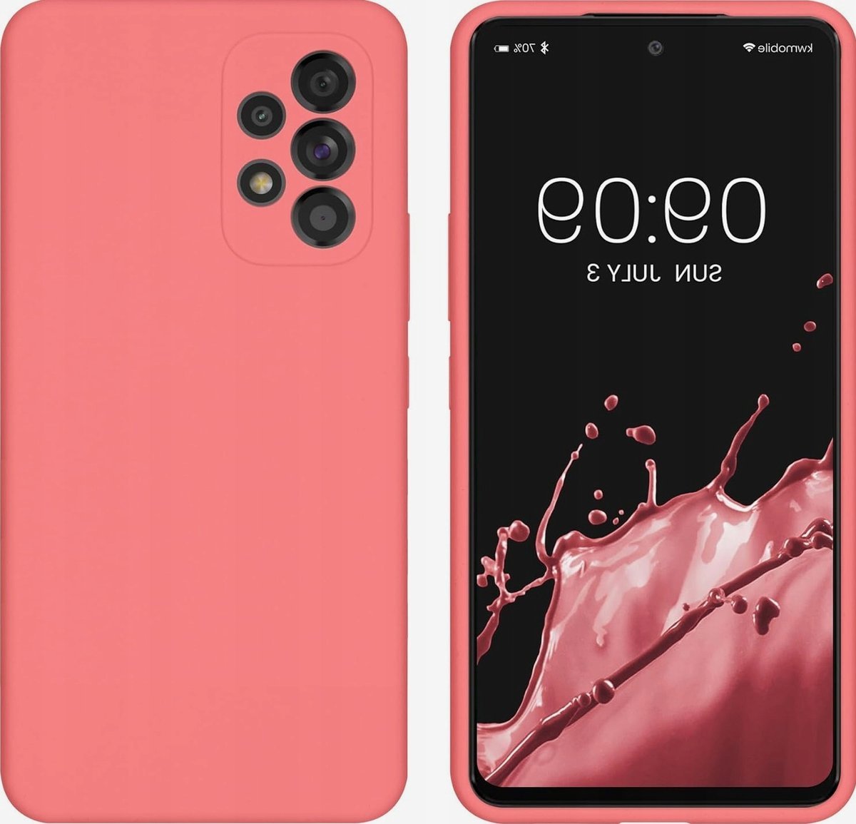 ETUI PASTELE SMARTFON 16X75X11CM OBUDOWA MIĘKKA KORALOWA ELASTYCZNA MATOWA