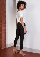 Spodnie sportowe damskie - Spodnie z wysokim stanem, SD115 czarny - miniaturka - grafika 1