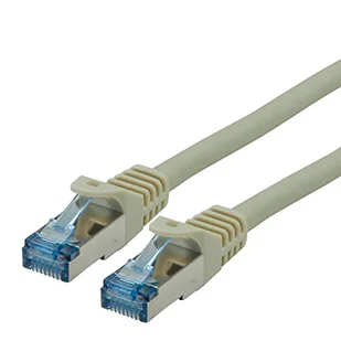 ROLINE S/FTP kabel LAN Cat 6A Component Level LSOH | kabel sieciowy Ethernet z wtyczką RJ45 | szary 7,5 m - Kable miedziane - miniaturka - grafika 1
