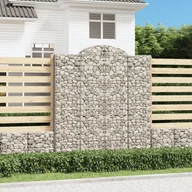 Pozostałe narzędzia ogrodowe - vidaXL Kosze gabionowe, 7 szt, 200x50x220/240 cm, galwanizowane żelazo - miniaturka - grafika 1