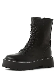 Steve Madden - Skórzane kozaki damskie Olly, czarny - Botki damskie - miniaturka - grafika 1