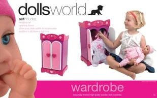 Dolls World Drewniana szafa dla lalek - Akcesoria dla lalek - miniaturka - grafika 1