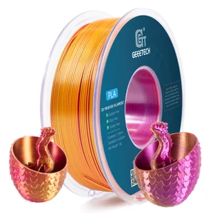Drukarka 3D Geeetech 1 kg 1,75 mm filamentu PLA Silk Tri-Color (czerwony + złoty + fioletowy), dokładność wymiarowa +/- 0,03 mm - Filamenty i akcesoria do drukarek 3D - miniaturka - grafika 1