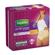 Pieluchy dla dorosłych - Kimberly-Clark DEPEND PANTS Normal rozmiar L Women Majtki na nietrzymanie moczu dla kobiet, 9 szt - miniaturka - grafika 1