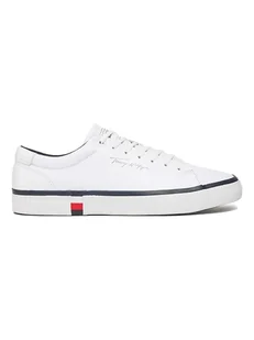CALVIN KLEIN JEANS Skórzane sneakersy w kolorze białym - Trampki męskie - miniaturka - grafika 1