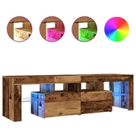 Szafki RTV - vidaXL Szafka pod TV z LED o wyglądzie drewna z odzysku 140x36,5x40 cm materiał drewnopochodny - miniaturka - grafika 1