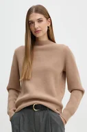 Swetry damskie - Calvin Klein sweter wełniany damski kolor beżowy  K20K207426 - miniaturka - grafika 1