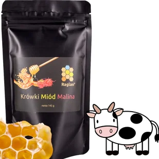 Krówki Miód z Maliną Raglan Polski Producent 145g - Cukierki - miniaturka - grafika 1