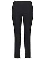 Spodnie damskie - Samoon Damskie spodnie ze stretchu, slim fit, Lucy, spodnie rekreacyjne, długie, ze stretchu, jednokolorowe, regularna długość, czarny, 50 - miniaturka - grafika 1