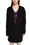 Swetry damskie - edc by ESPRIT Damski kardigan z dzianiny, 001/Black, XXL - miniaturka - grafika 1