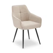 Krzesła - Krzesło Tapicerowane Kuchenne Do Jadalni Salonu Kuchni Beżowy PALMA - miniaturka - grafika 1