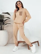 Dresy damskie - Komplet damski FUTURE kamelowy Dstreet AY1038-L - miniaturka - grafika 1