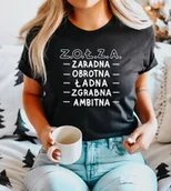 Bluzki damskie - koszulka dla dziewczyny zołza zaradna ambitna - miniaturka - grafika 1