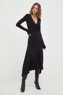 Sukienki - Patrizia Pepe sukienka kolor czarny midi rozkloszowana - miniaturka - grafika 1
