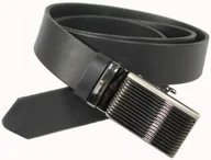 Paski - Pasek Męski Skórzany Arucce (PL) Skóra Licowa EXTRA 35 mm CZARNY Gładki Klamra Samozaciskowa SREBRNA 7 - miniaturka - grafika 1