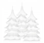 Świece - Świeczki świąteczne choinka 15 cm 3 szt całe białe - miniaturka - grafika 1