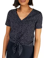 Koszulki i topy damskie - People Tree Damska koszulka z nadrukiem liścia Evony, wielokolorowa granatowa marynarka, 14 - miniaturka - grafika 1