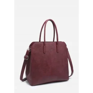 Elegancka Pojemna Torba Bordowa Torebka Damska LUIGISANTO Czerwona Pasek - Torebki damskie Elegancka Pojemna Torba Bordowa Torebka Damska LUIGISANTO Czerwona Pasek - Torebki damskie - miniaturka - grafika 1