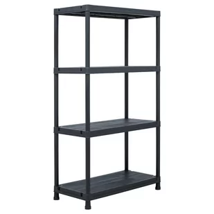 vidaXL Regał magazynowy, czarny, 100 kg, 60x30x138 cm, plastikowy - Szafy i regały magazynowe - miniaturka - grafika 1