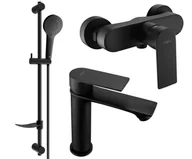 Zestawy baterii łazienkowych - Mexen Royo DF05 zestaw prysznicowy, czarny - 72204DF05-70 - miniaturka - grafika 1