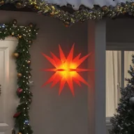 Ozdoby bożonarodzeniowe - Dekoracja świąteczna vidaXL Gwiazda morawska z LED, składana, czerwona, 100 cm - miniaturka - grafika 1