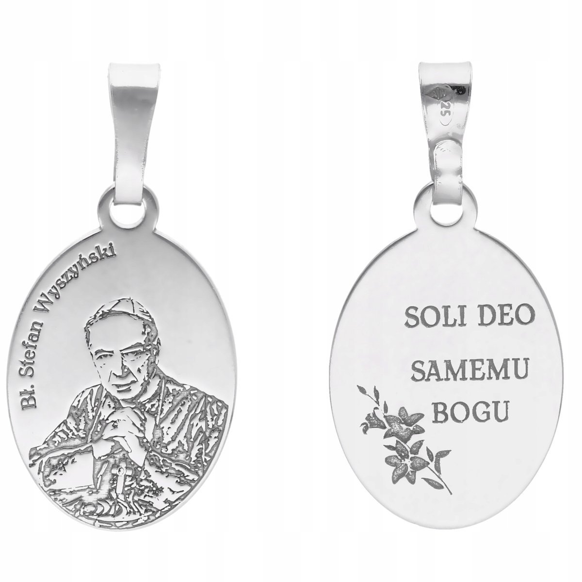 Medalik srebrny Ag 925 rodowany Bł. Stefan Wyszyński MDC021R