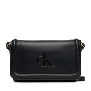 Torebka Calvin Klein Bold Ck Flap Crossbody LV04F1027G Czarny - Torebki damskie - miniaturka - grafika 1