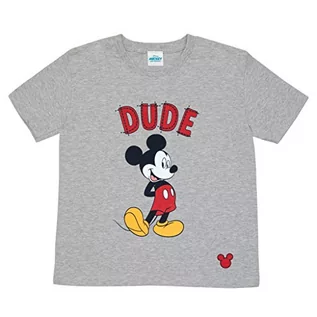 Koszulki dla chłopców - Popgear Disney Mickey Mouse & Friends Dude Boys T-shirt | Oficjalny produkt | Klasyczna kreskówka, pomysł na prezent dla chłopców, szary, 5-6 Lata MIC90004BTS06 - grafika 1