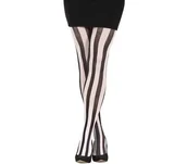 Dodatki do strojów karnawałowych - Rajstopy Paski Czarno Białe - miniaturka - grafika 1