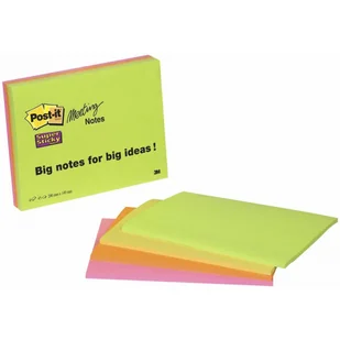 Post-It 3M Bloczek samoprzylepny Super Sticky (6845-SSP), 200x149mm, 4x45 kart., mix kolorów 3M-70005253326 - Etykiety samoprzylepne i bloki etykiet - miniaturka - grafika 2