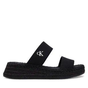 Espadryle Calvin Klein Jeans Sporty Rope Mg Lth Webbing YW0YW01704 Czarny - Espadryle damskie - miniaturka - grafika 1