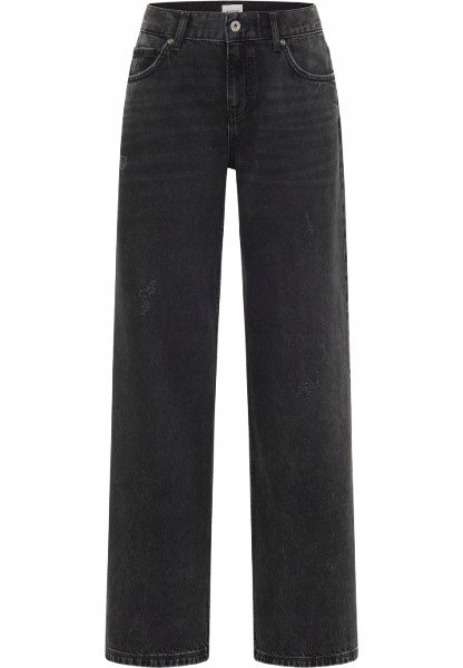 MUSTANG CZARNE JEANSY MOM FIT Z DELIKATNYMI PRZETARCIAMI 31/36 J9A