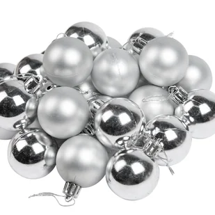 czakos, Bombki Choinkowe Srebro Błysk/Mat 4cm 24szt. - Bombki - miniaturka - grafika 1