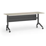 Biurka - Mobilny stół PRIMO MOVE, 1800 x 600 mm, podstawa czarna, dąb naturalny - miniaturka - grafika 1