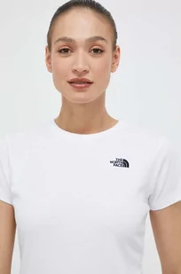 The North Face t-shirt bawełniany kolor biały - Koszulki sportowe damskie - miniaturka - grafika 1