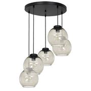 Lampy sufitowe - Luminex Bollar 3292 lampa wisząca zwis 5x60W E27 dymiony/czarny - miniaturka - grafika 1