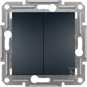 Wyłączniki światła i elektryczne - Łącznik świecznikowy (z. śrub) bez ramki, antracyt Asfora - miniaturka - grafika 1