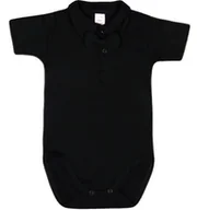 Body dla niemowląt - Body KOŁNIERZYK Polo KR czarne MUCHA czarna r 74 KLEKLE - miniaturka - grafika 1