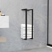 Wieszaki łazienkowe - vidaXL Stojak na ręcznik, czarny, 12,5x12,5x60 cm, żelazny - miniaturka - grafika 1
